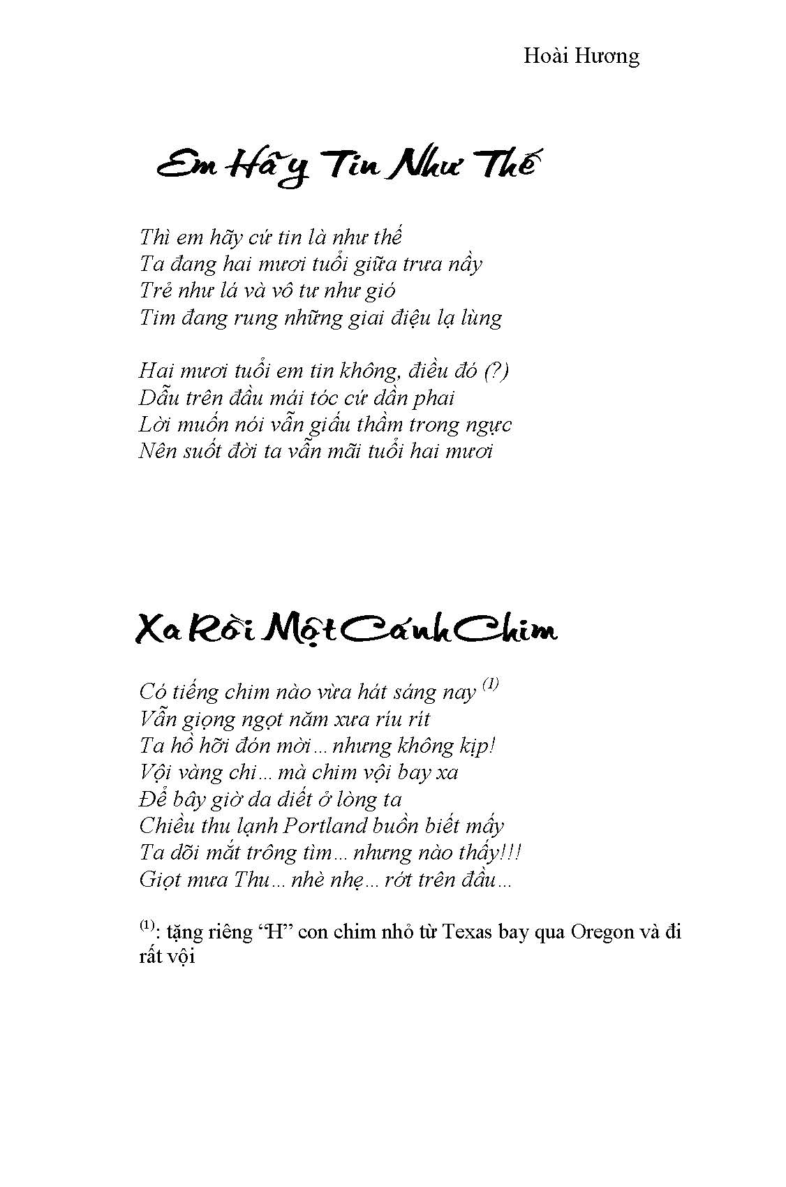 Em Hãy Tin Như Thế